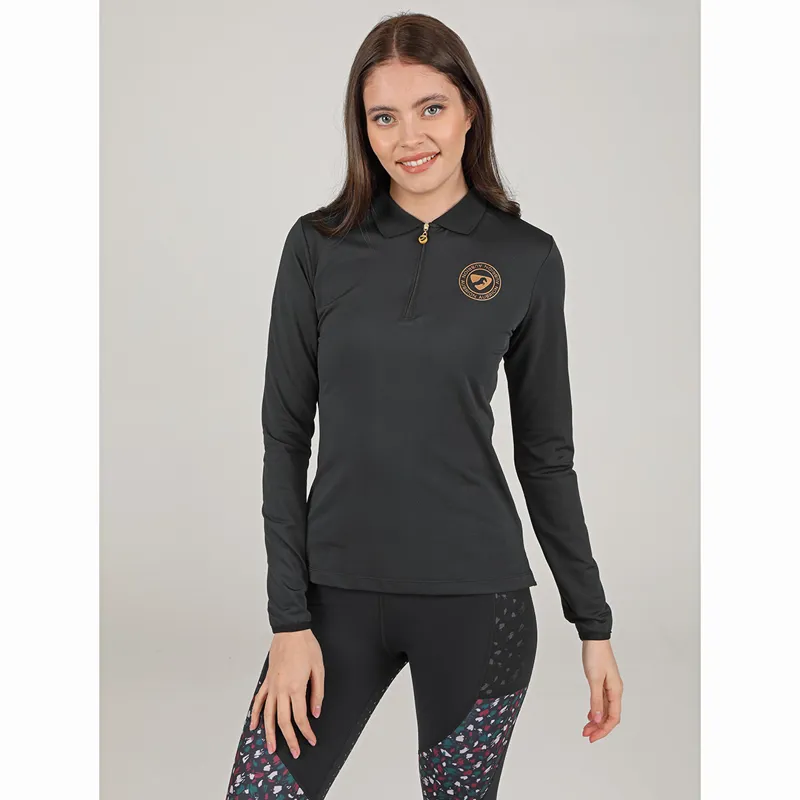 Shires Aubrion Beckton Long Sleeve Tech Ladies Top - Charcoal