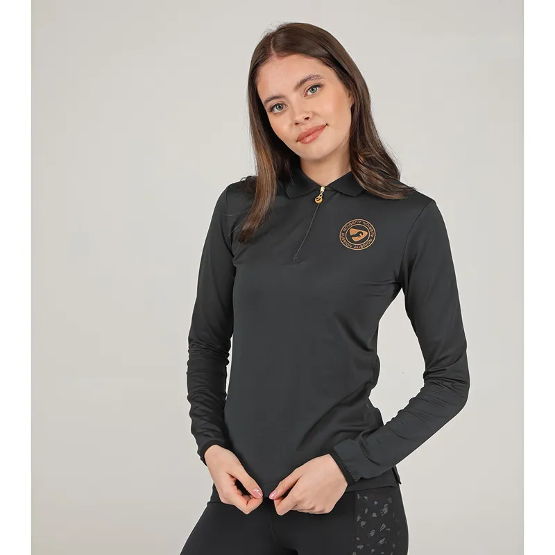 Shires Aubrion Beckton Long Sleeve Tech Ladies Top - Charcoal-1