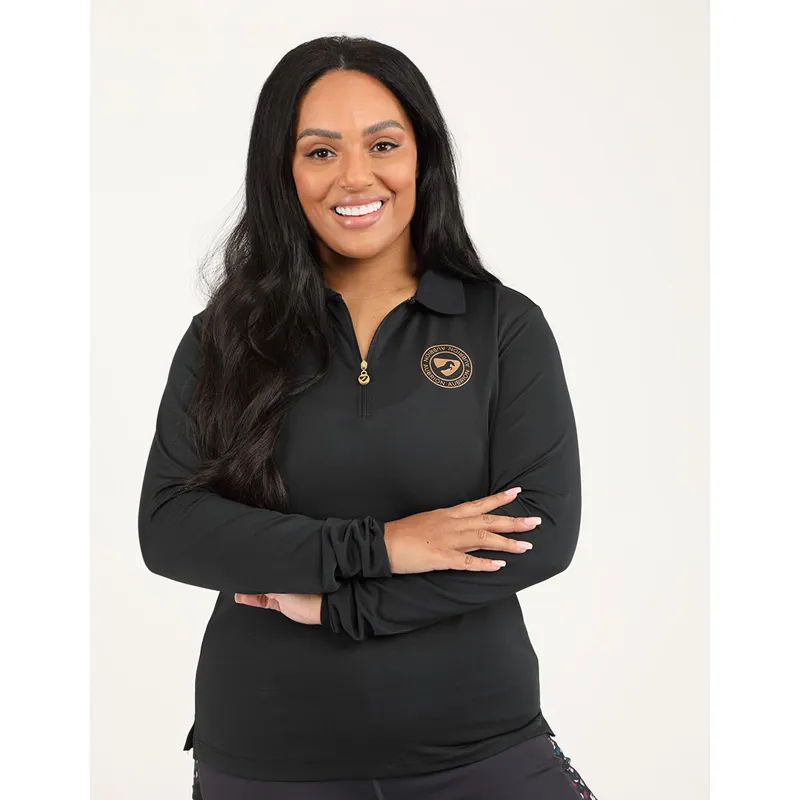 Shires Aubrion Beckton Long Sleeve Tech Ladies Top - Charcoal-2