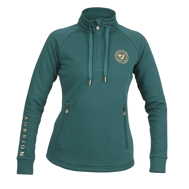 Shires Aubrion Elm Half Zip Ladies Sweatshirt - Dark Green