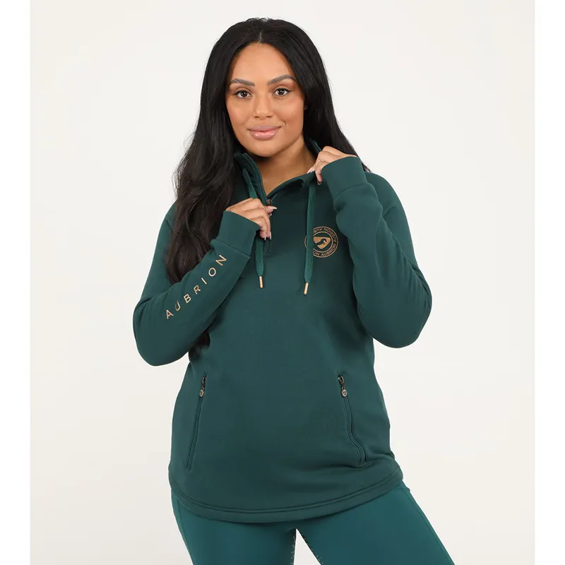 Shires Aubrion Elm Half Zip Ladies Sweatshirt - Dark Green-3