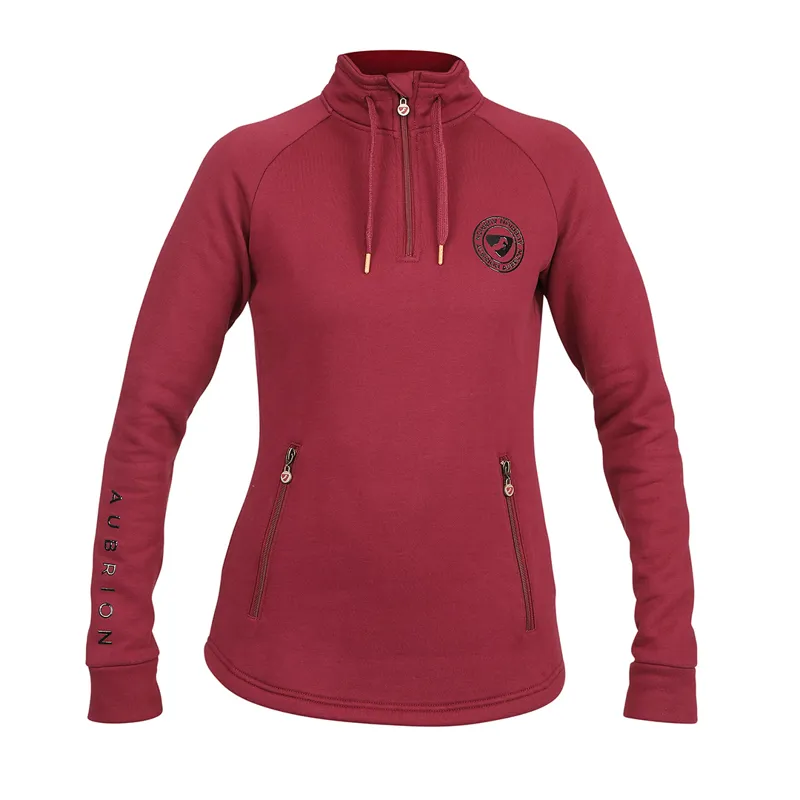 Shires Aubrion Elm Half Zip Ladies Sweatshirt - Wine