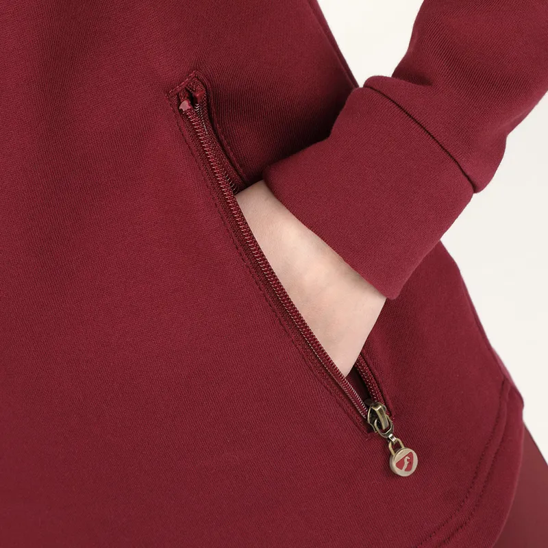 Shires Aubrion Elm Half Zip Ladies Sweatshirt - Wine-4