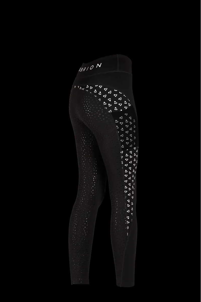 Shires Aubrion Coombe Ladies Riding Tights - Reflective-3
