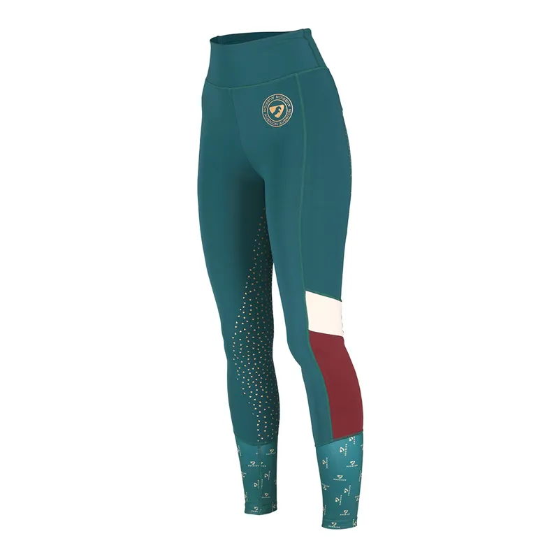 Shires Aubrion Eastcote Full Grip Girls Riding Tights - Dark Green 13/14yrs-2