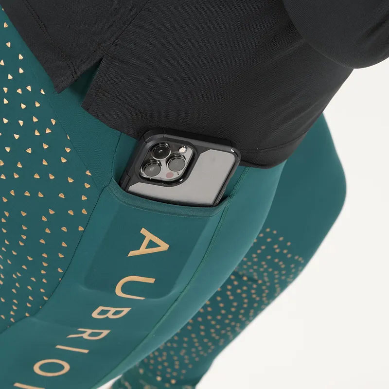 Shires Aubrion Eastcote Full Grip Ladies Riding Tights - Dark Green - Large-5