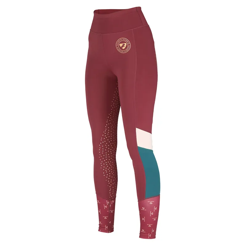Shires Aubrion Eastcote Full Grip Ladies Riding Tights - Wine-1