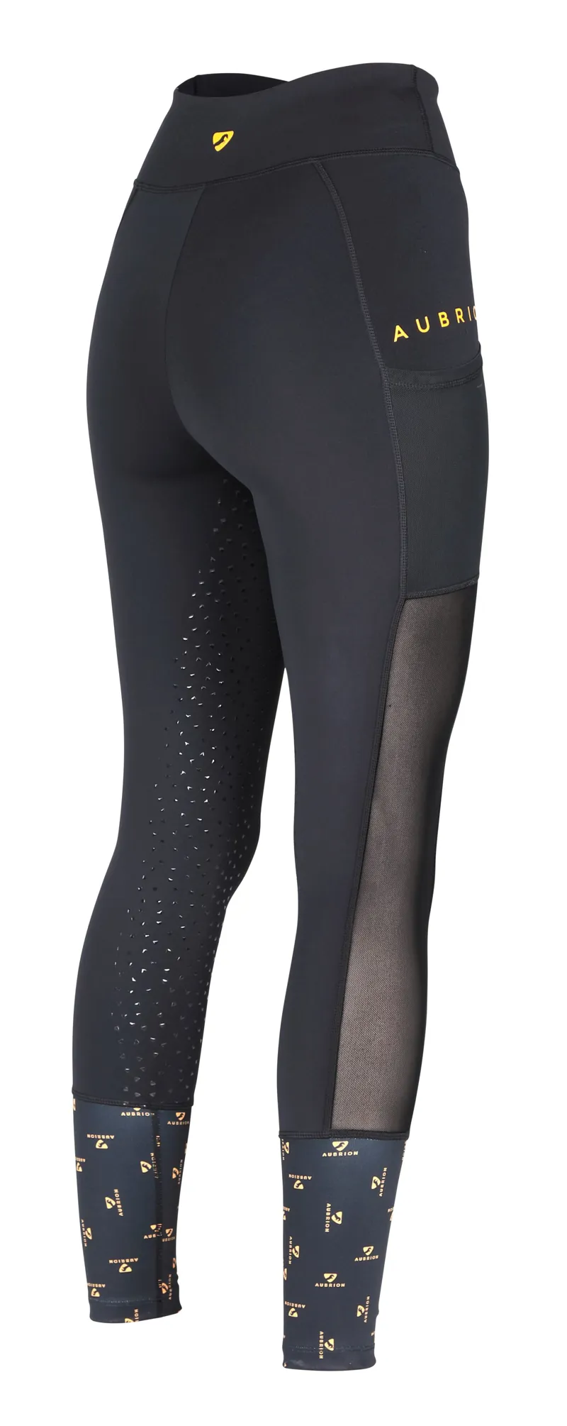 Shires Aubrion Elstree Mesh Ladies Riding Tights - Black-2