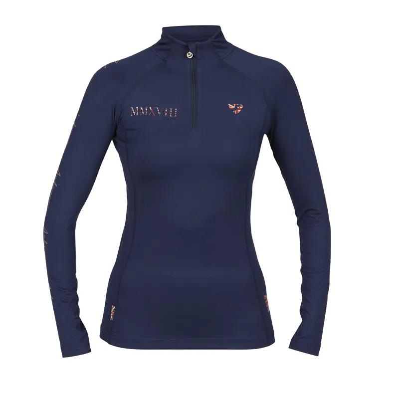 Shires Aubrion Team Long Sleeve Base Layer - Navy Blue