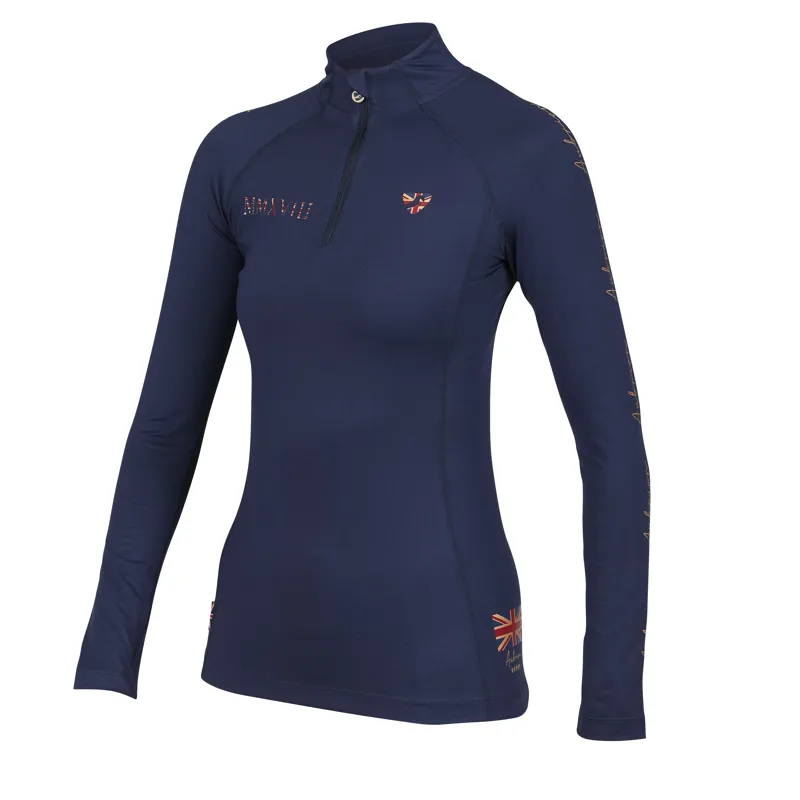 Shires Aubrion Team Long Sleeve Base Layer - Navy Blue-1
