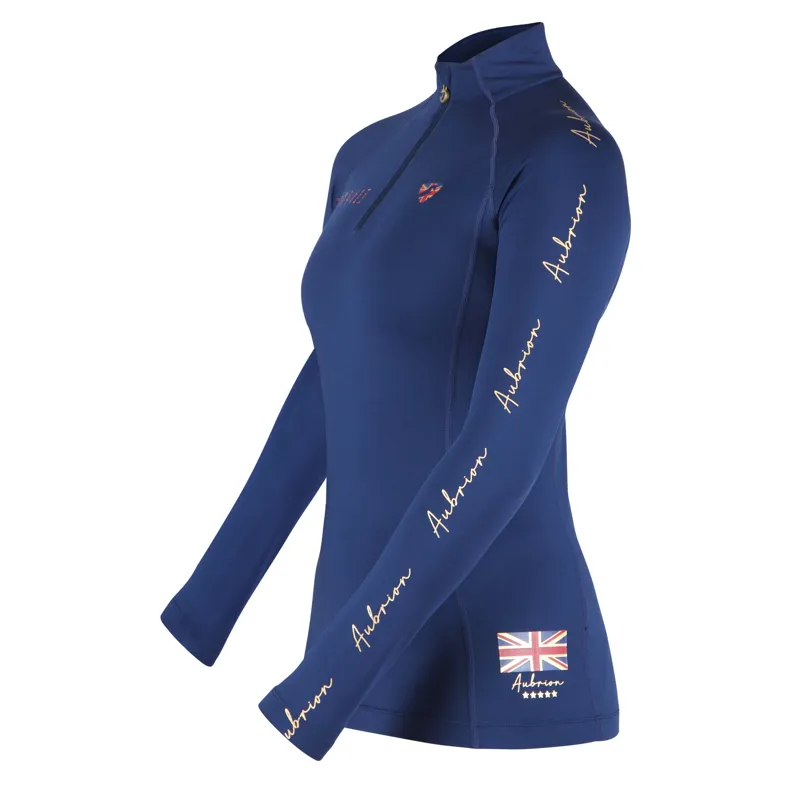 Shires Aubrion Team Long Sleeve Base Layer - Navy -1