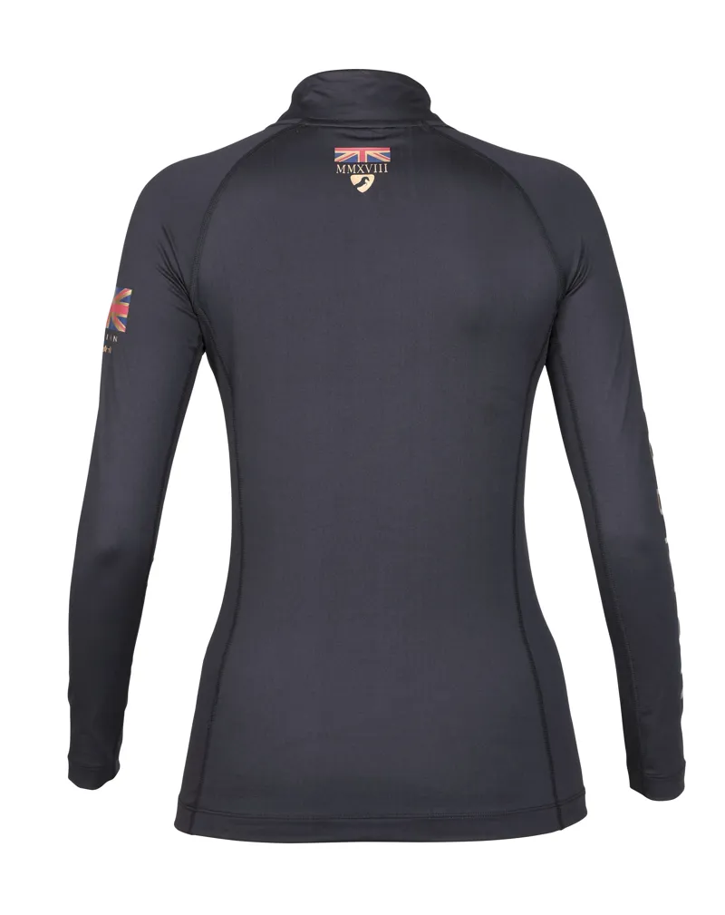 Shires Aubrion Team Girls Long Sleeve Base Layer - Black-2