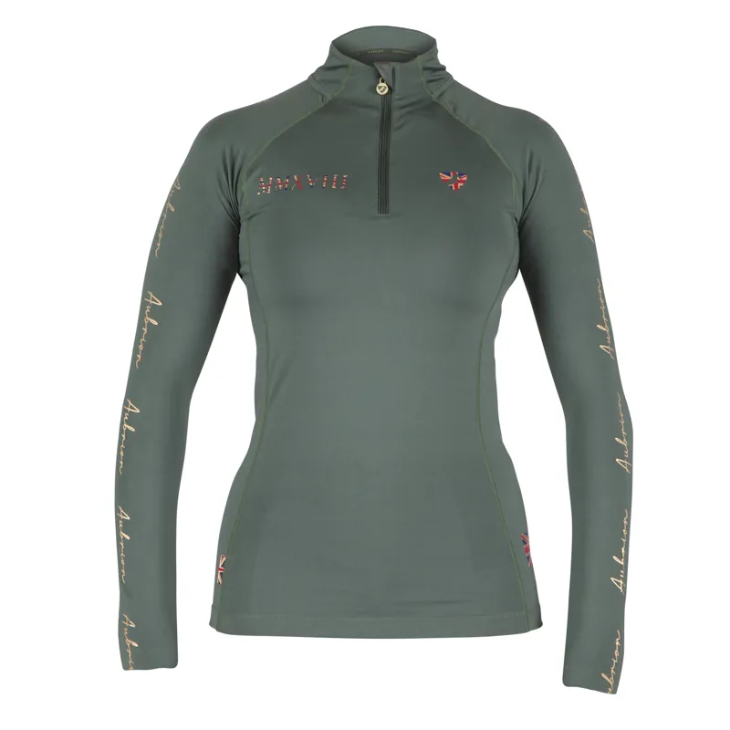 Shires Aubrion Team Long Sleeve Base Layer - Khaki