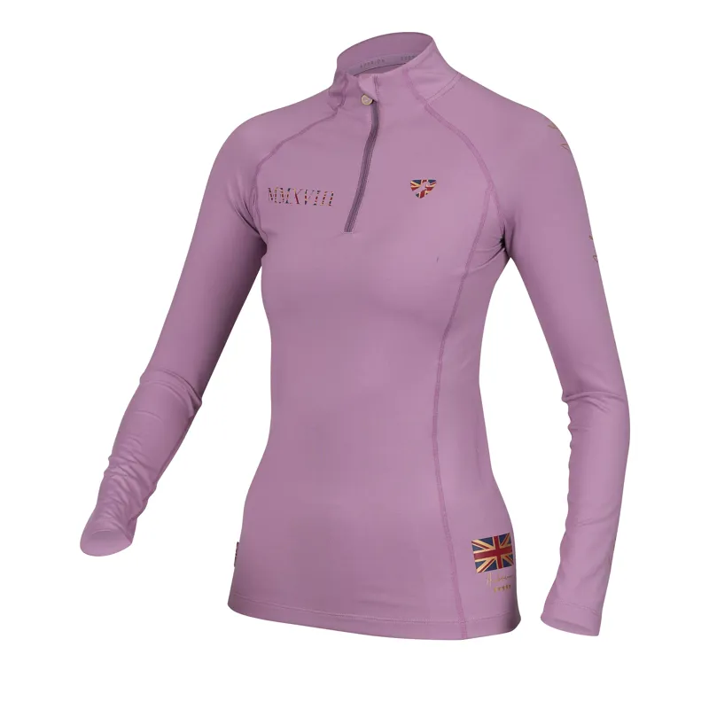 Shires Aubrion Team Long Sleeve Base Layer - Mauve-1