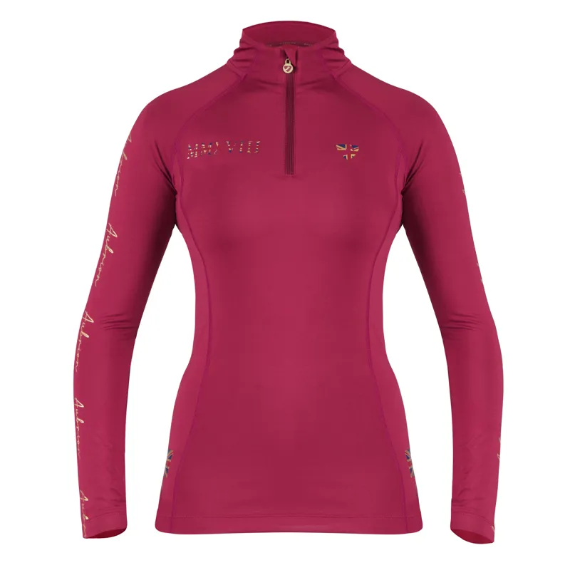 Shires Aubrion Team Long Sleeve Base Layer - Mulberry