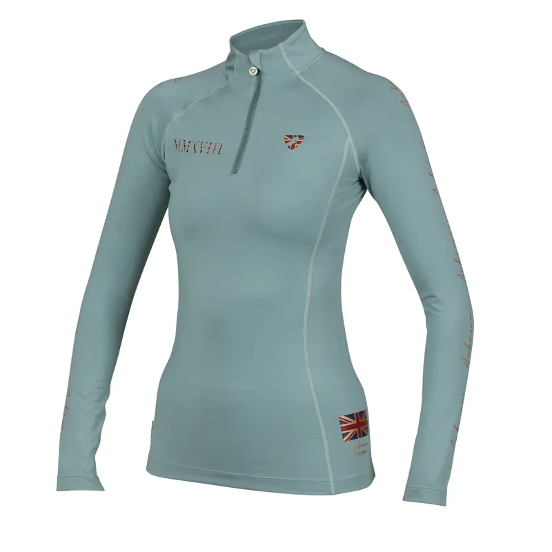 Shires Aubrion Team Long Sleeve Base Layer - Sage-1