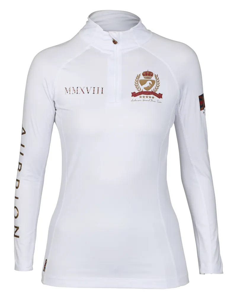 Shires Aubrion Team Long Sleeve Base Layer - White