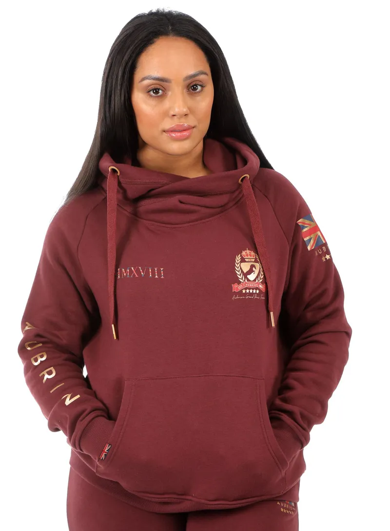 Shires Aubrion Team Hoodie - Burgundy-2