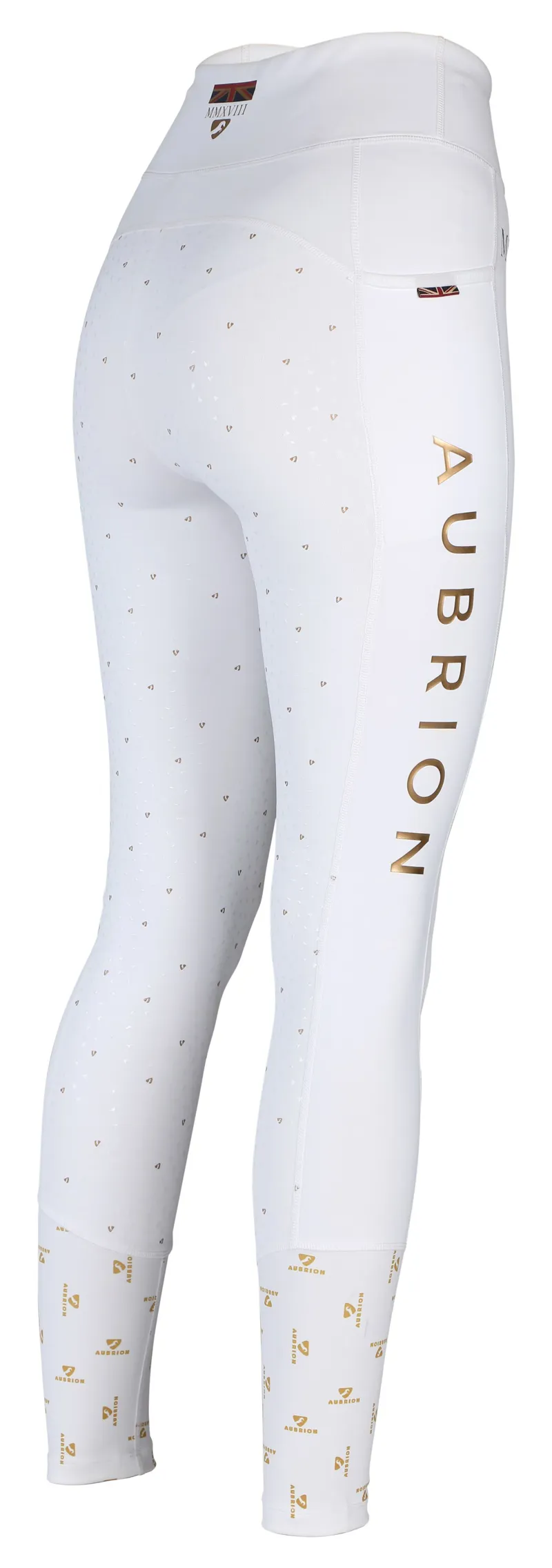 Shires Aubrion Team Girls Breeches - White-2