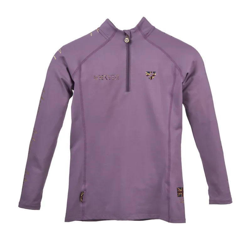Shires Aubrion Team Girls Long Sleeve Base Layer  - Mauve