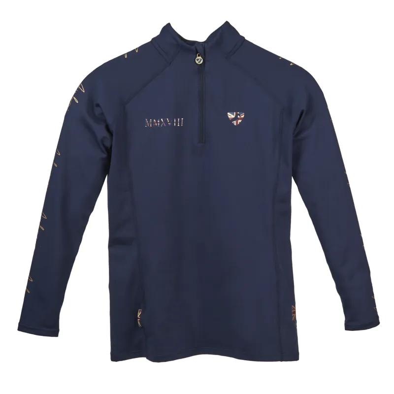 Shires Aubrion Team Girls Long Sleeve Base Layer - Navy