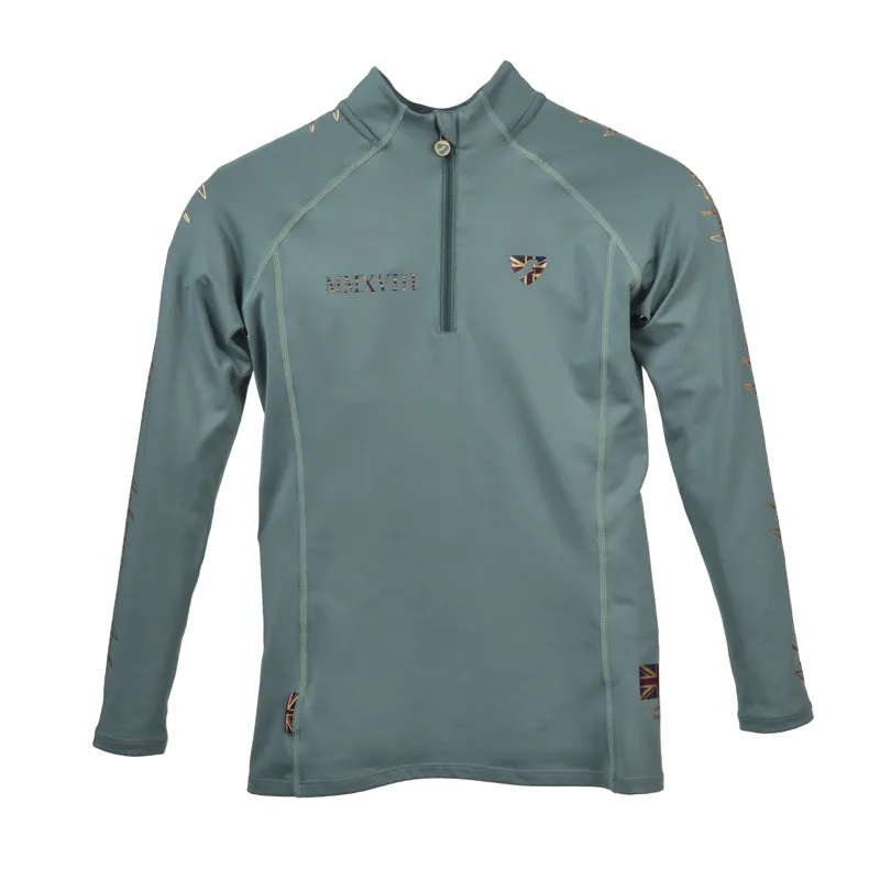 Shires Aubrion Team Girls Long Sleeve Base Layer - Sage