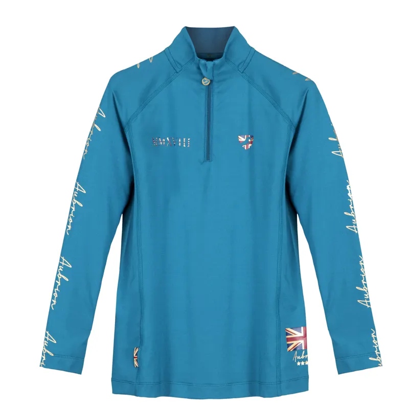 Shires Aubrion Team Girls Long Sleeve Base Layer - Teal