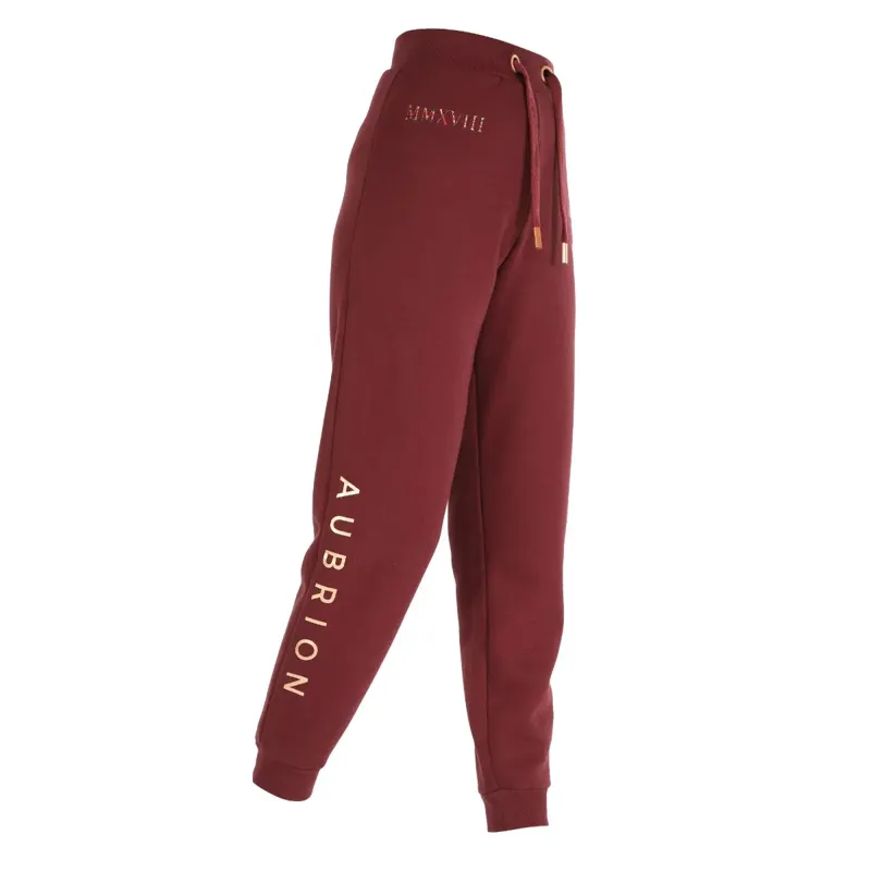 Shires Aubrion Girls Team Joggers - Burgundy