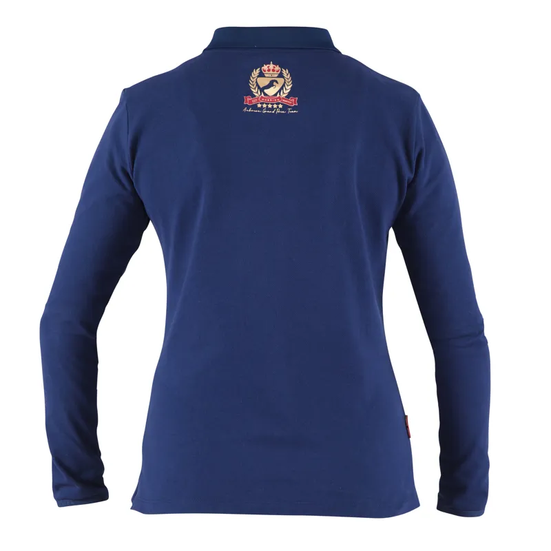 Shires Aubrion Team Long Sleeve Polo - Navy Blue - Medium-1