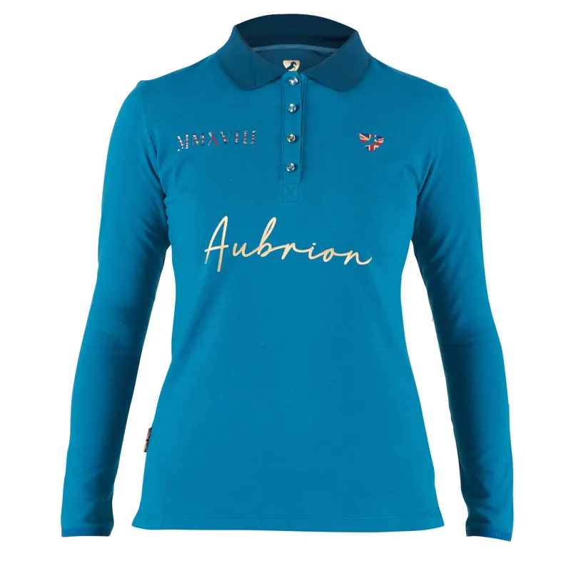 Shires Aubrion Team Long Sleeve Polo - Teal