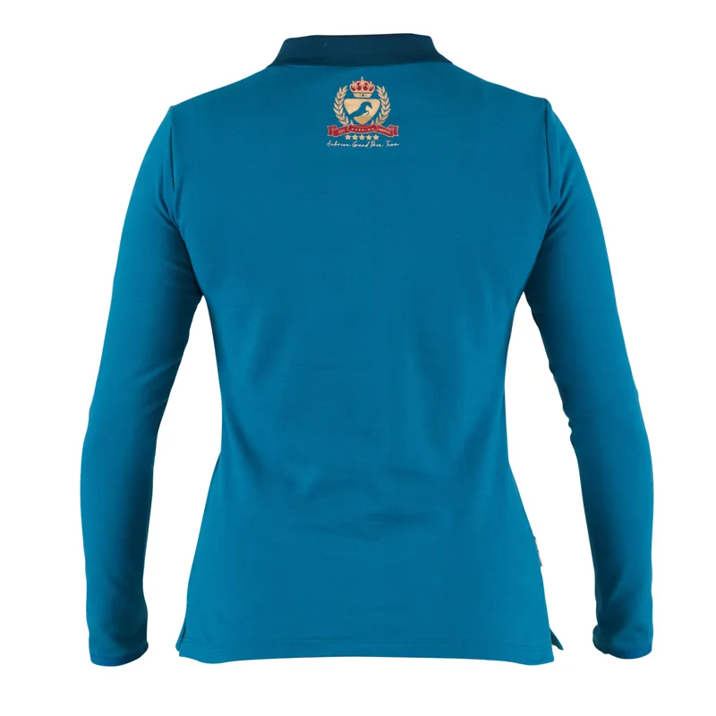 Shires Aubrion Team Long Sleeve Polo - Teal-1