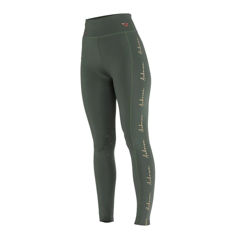 Shires Aubrion Team Riding Tights - Khaki-1