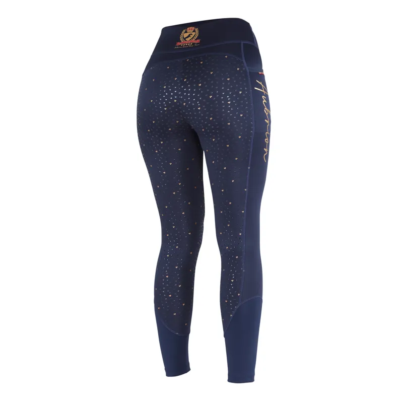 Shires Aubrion Maids Team Winter Riding Tights - Navy Blue-1