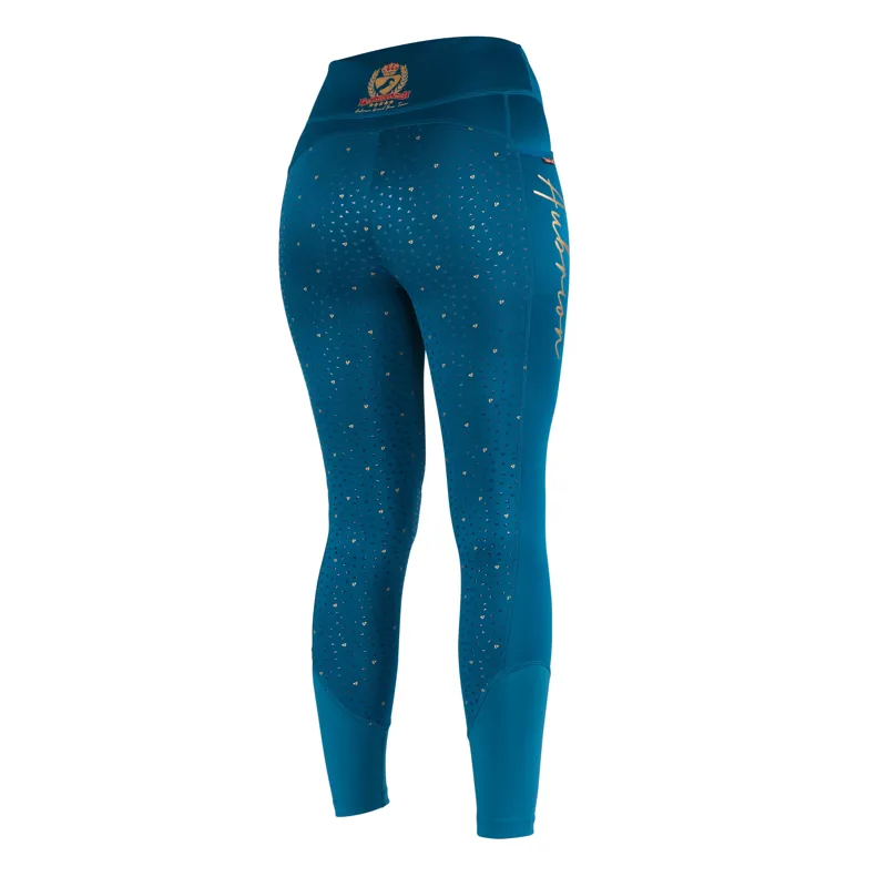 Shires Aubrion Maids Team Winter Riding Tights - Teal-1