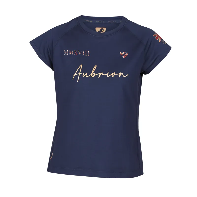 Shires Aubrion Team T- Shirt - Navy Blue