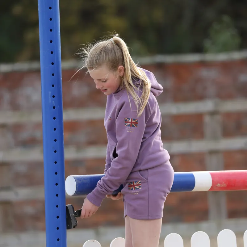 Shires Aubrion Team Childrens Sweat Shorts - Mauve-2