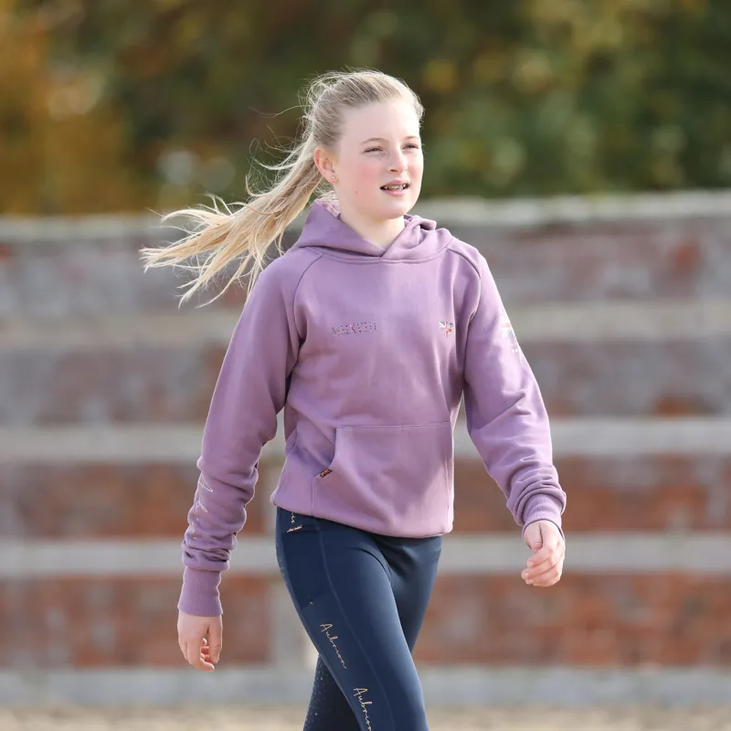 Shires Aubrion Team Young Rider Hoodie - Mauve-1