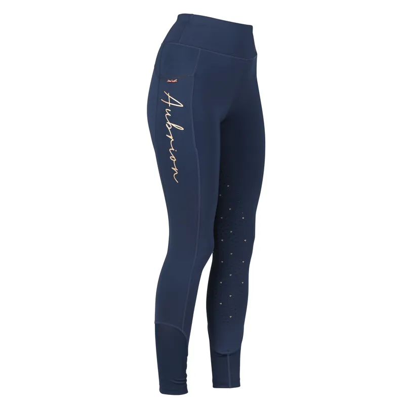 Shires Aubrion Team Ladies Sculpt Riding Tights - Navy Blue