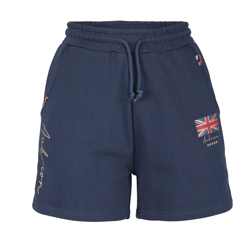Shires Aubrion Ladies Team Sweat Shorts - Navy Blue-1