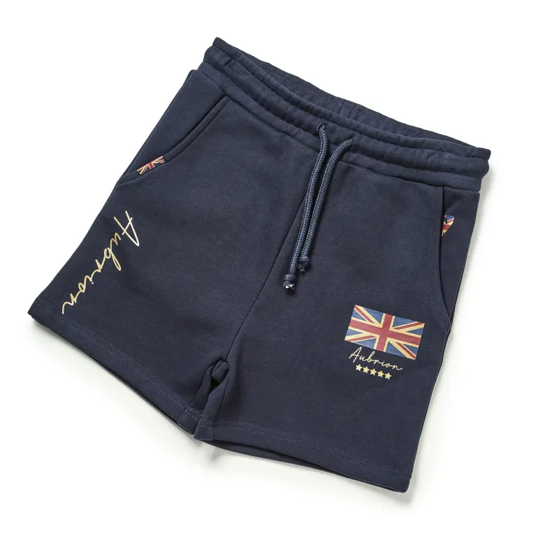 Shires Aubrion Team Childrens Sweat Shorts - Navy Blue