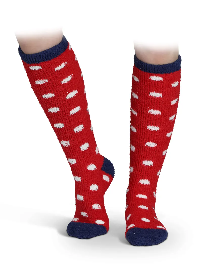 Shires Aubrion Children's Fluffy Socks - 2 Pairs - Navy-2