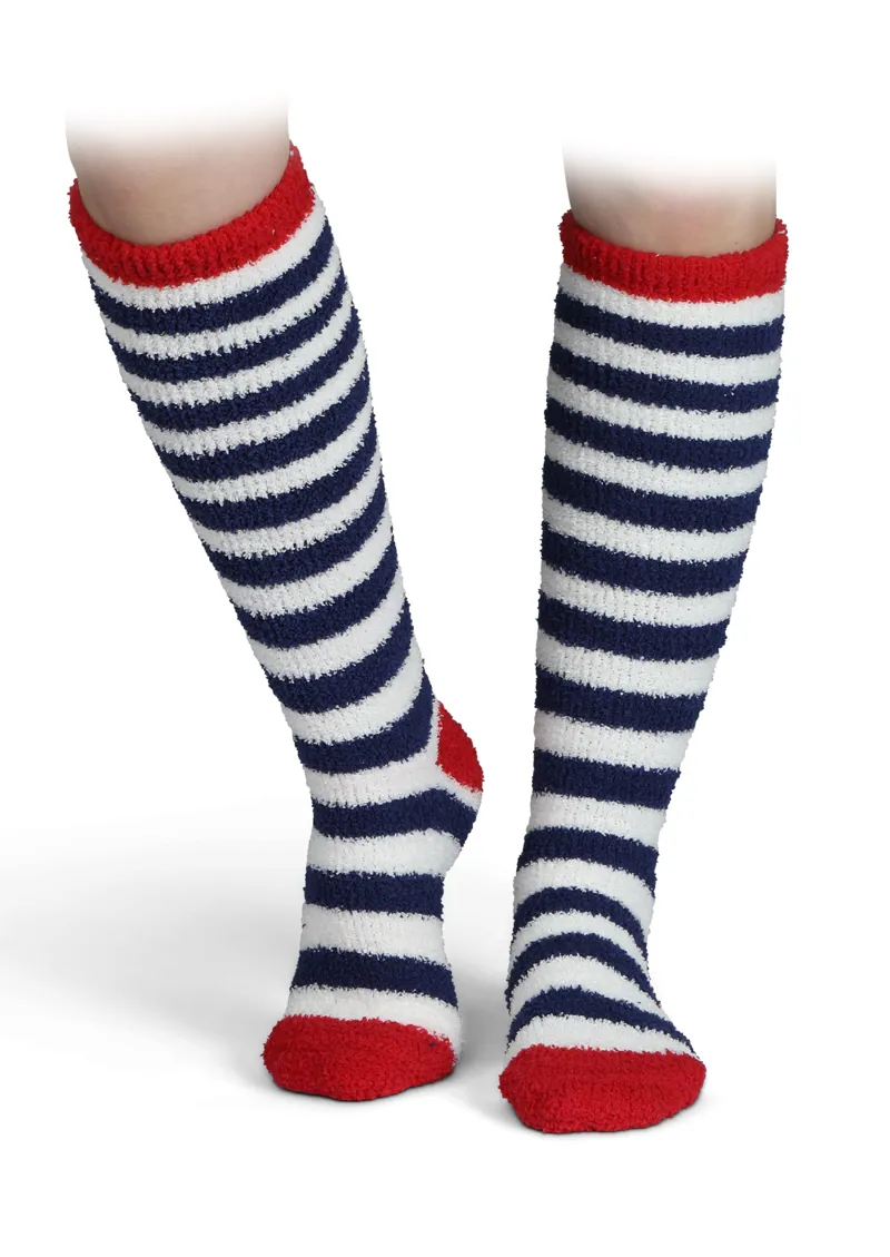 Shires Aubrion Children's Fluffy Socks - 2 Pairs - Navy-1