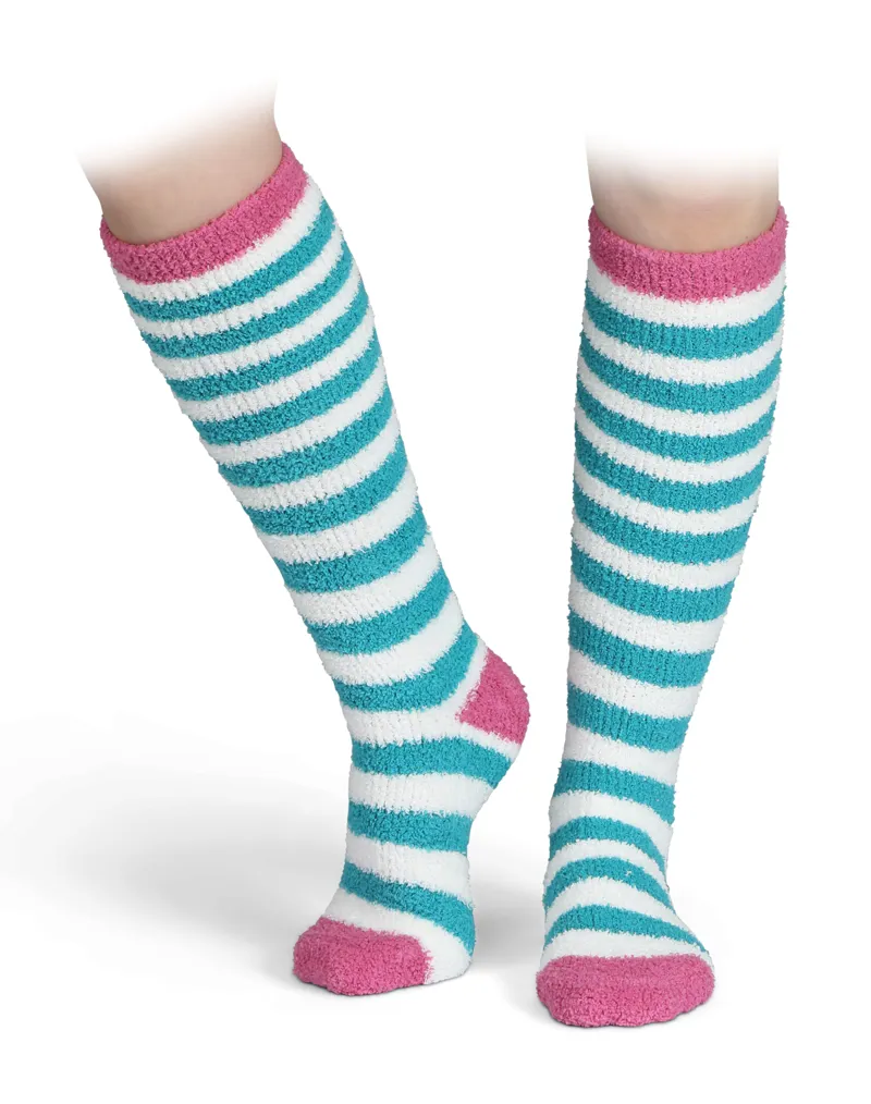 Shires Aubrion Ladies Fluffy Socks - 2 Pairs - Aqua-1