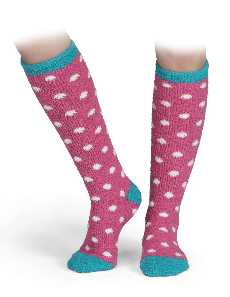 Shires Aubrion Ladies Fluffy Socks - 2 Pairs - Aqua-2