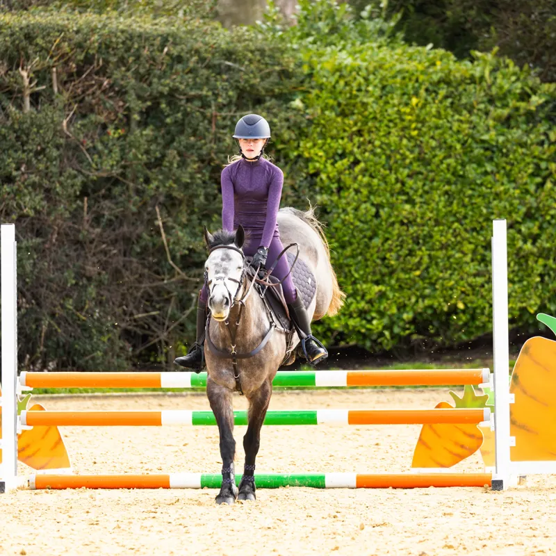 Shires Aubrion Shield Children's Riding Tights - Purple-3