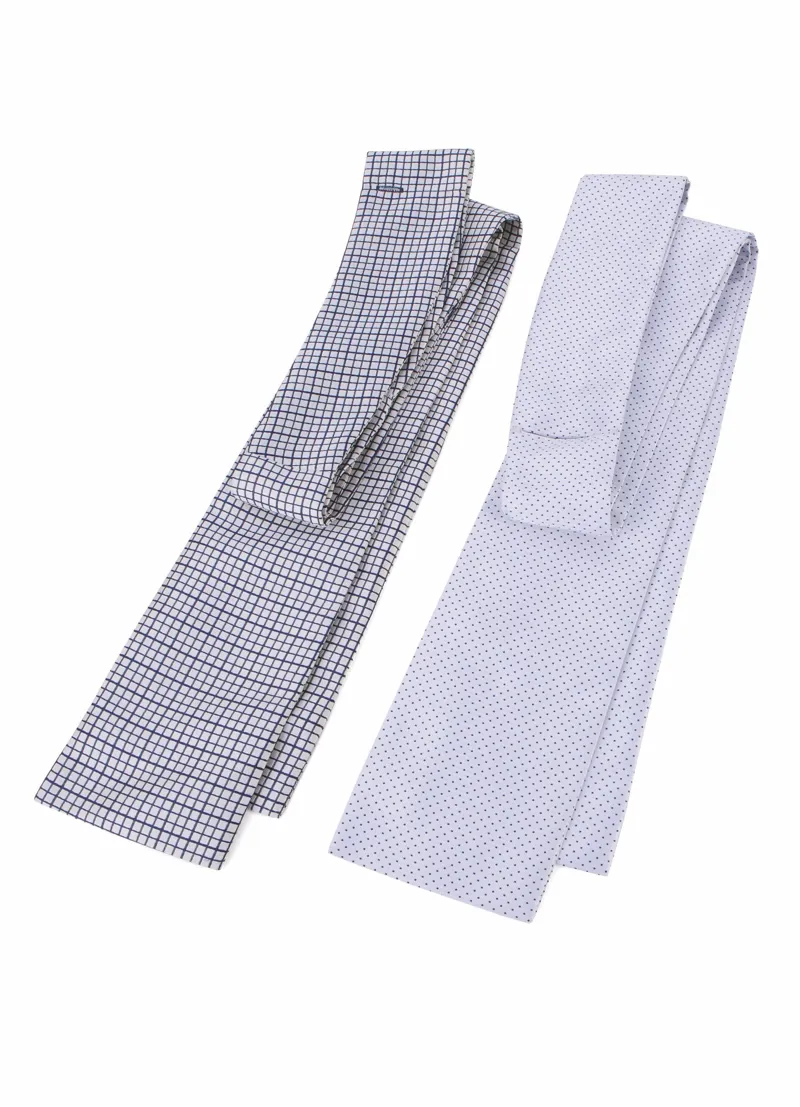 Shires Patterned Stock - White/Navy Check-1