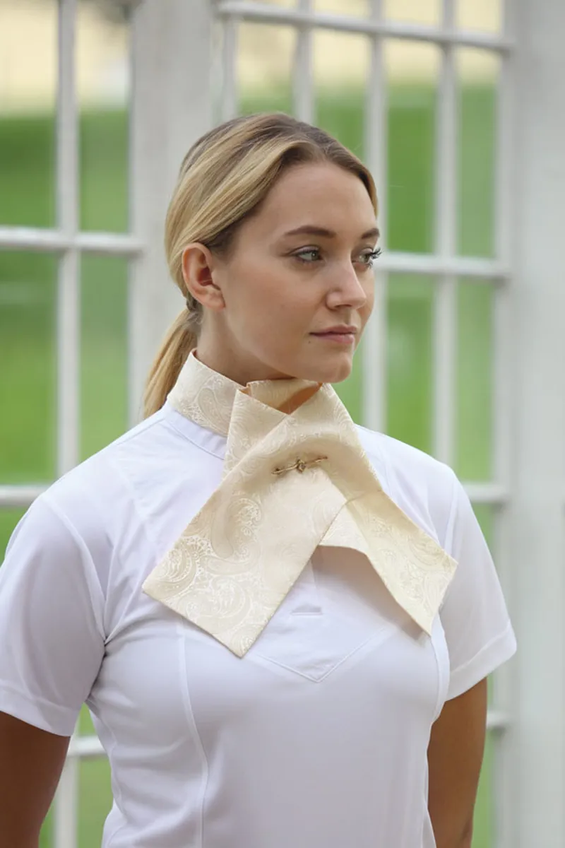Shires Ready Tied Brocade Riding Stock - Gold-1