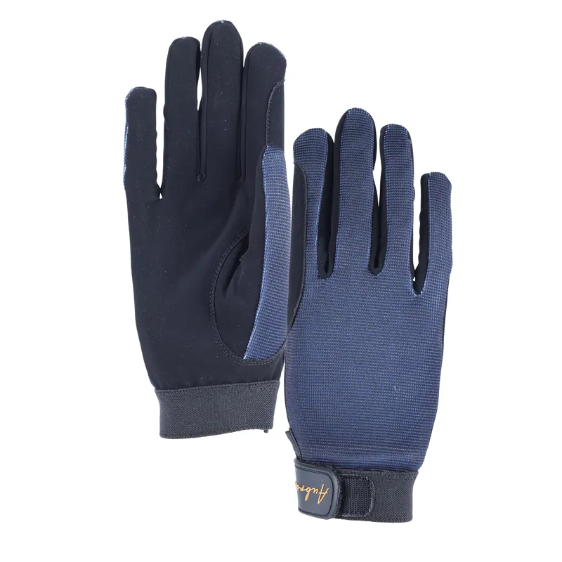 Shires Aubrion Team Mesh Riding Gloves - Navy Blue