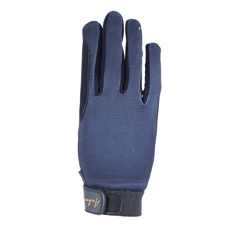 Shires Aubrion Team Mesh Riding Gloves - Navy Blue-2