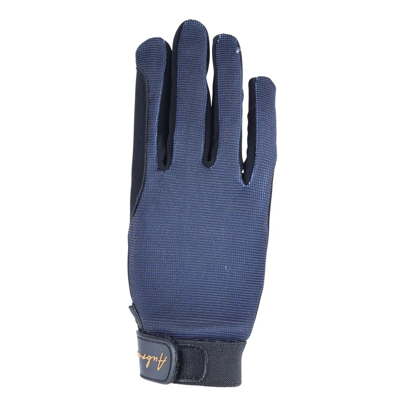 Shires Aubrion Team Young Rider Mesh Riding Gloves - Navy Blue-2